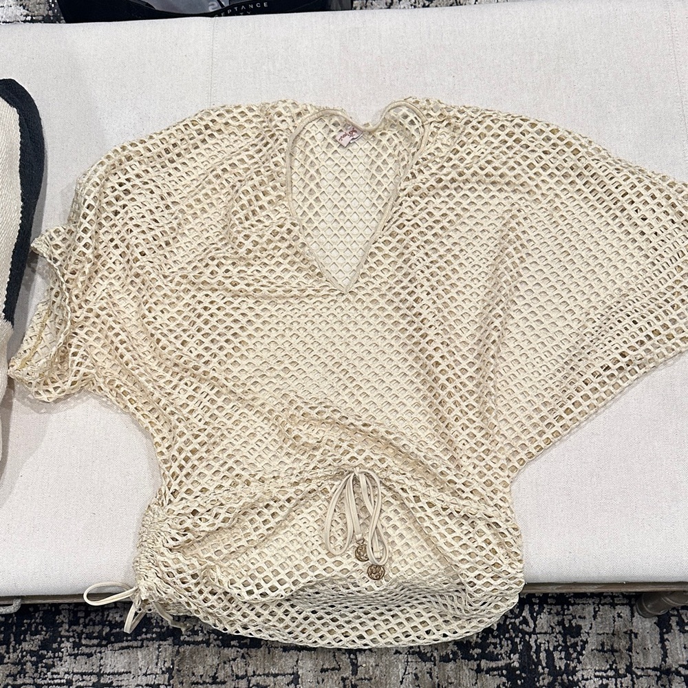 Luli Fama Cream Swim Coverup